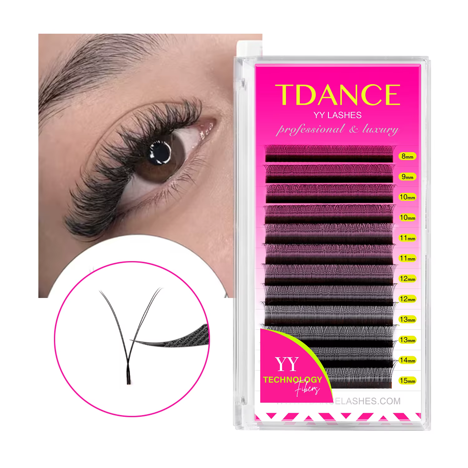 TDANCE 8-15MIX YY forme tissé à la main Premium vison doux lumière naturel Extension de cils maquill
