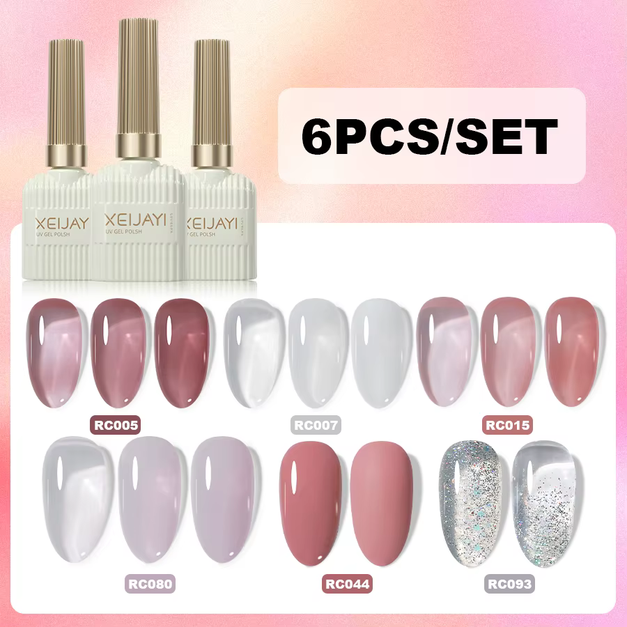 XEIJAYI 6 pièces 15Ml ensemble de vernis à ongles Gel parfait pour tremper le vernis à ongles Gel ou