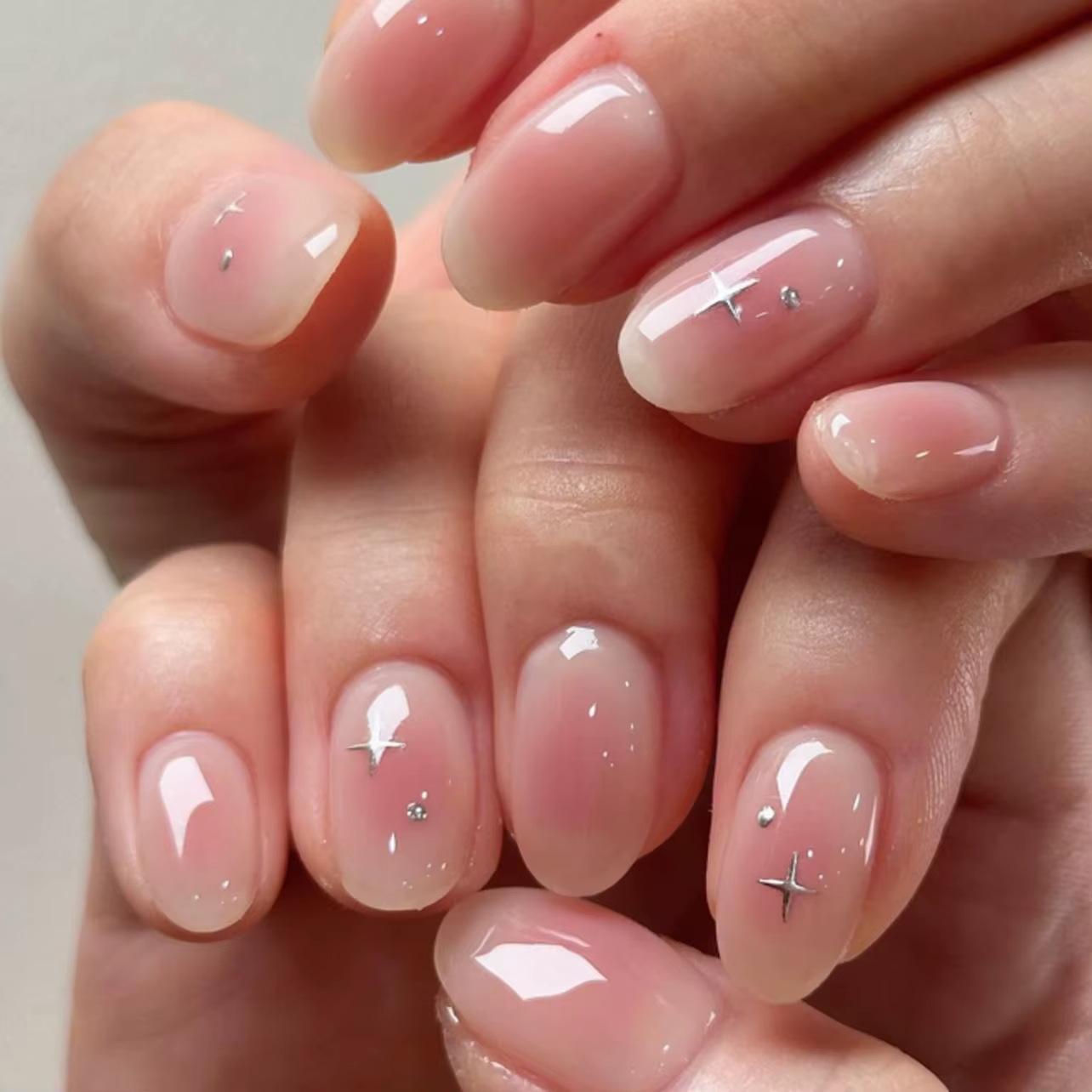 24 pièces rose amande presse sur ongles motif de fleur faux ongles portable ongles à coller faux ong