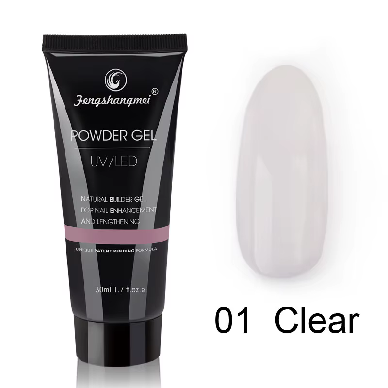 Gel pour ongles en poly : constructeur de gel transparent 30 g pour renforcement d'apparence naturel