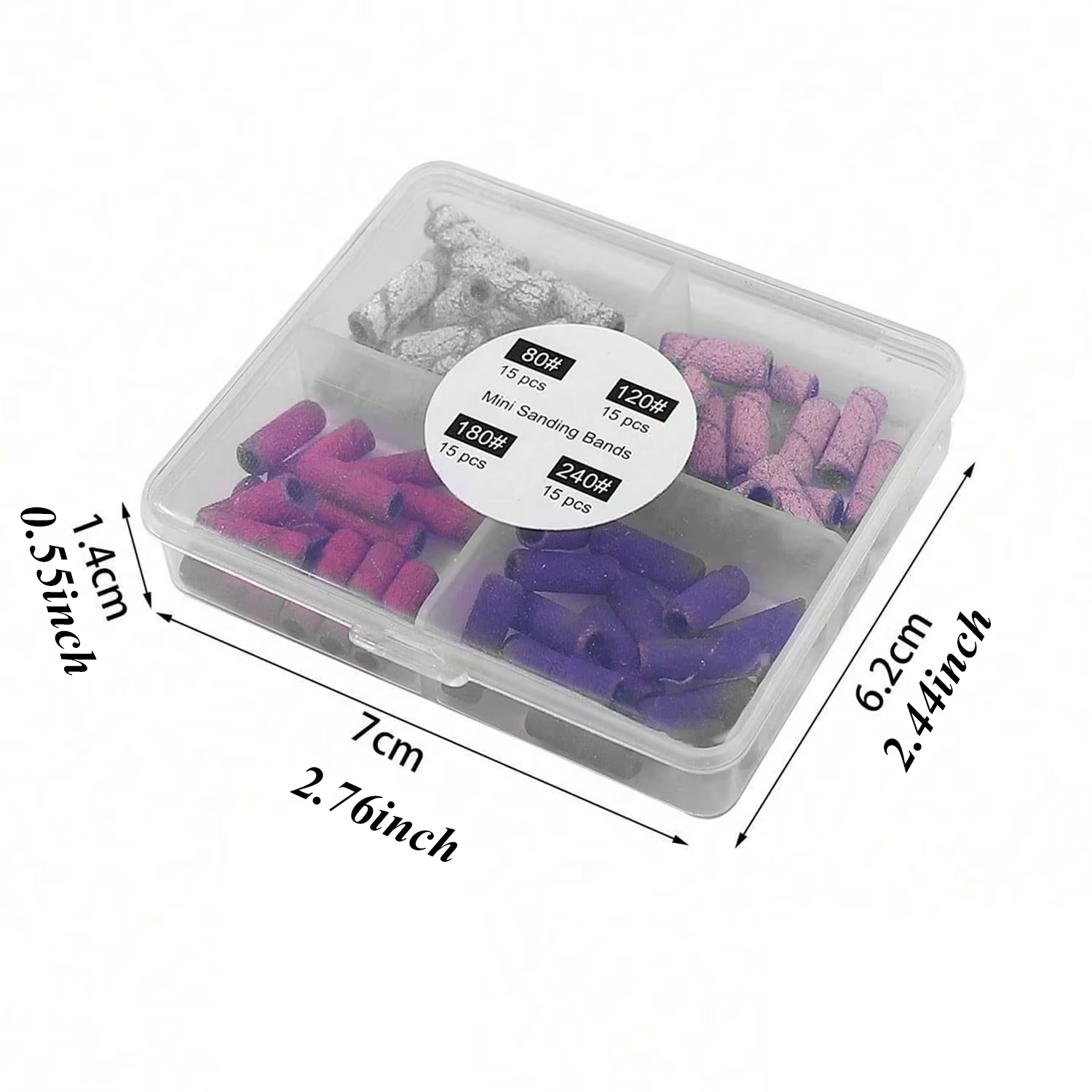 Forets à ongles bandes de ponçage-pour perceuse à ongles 60 pièces 4 couleurs lime fine grossière pe