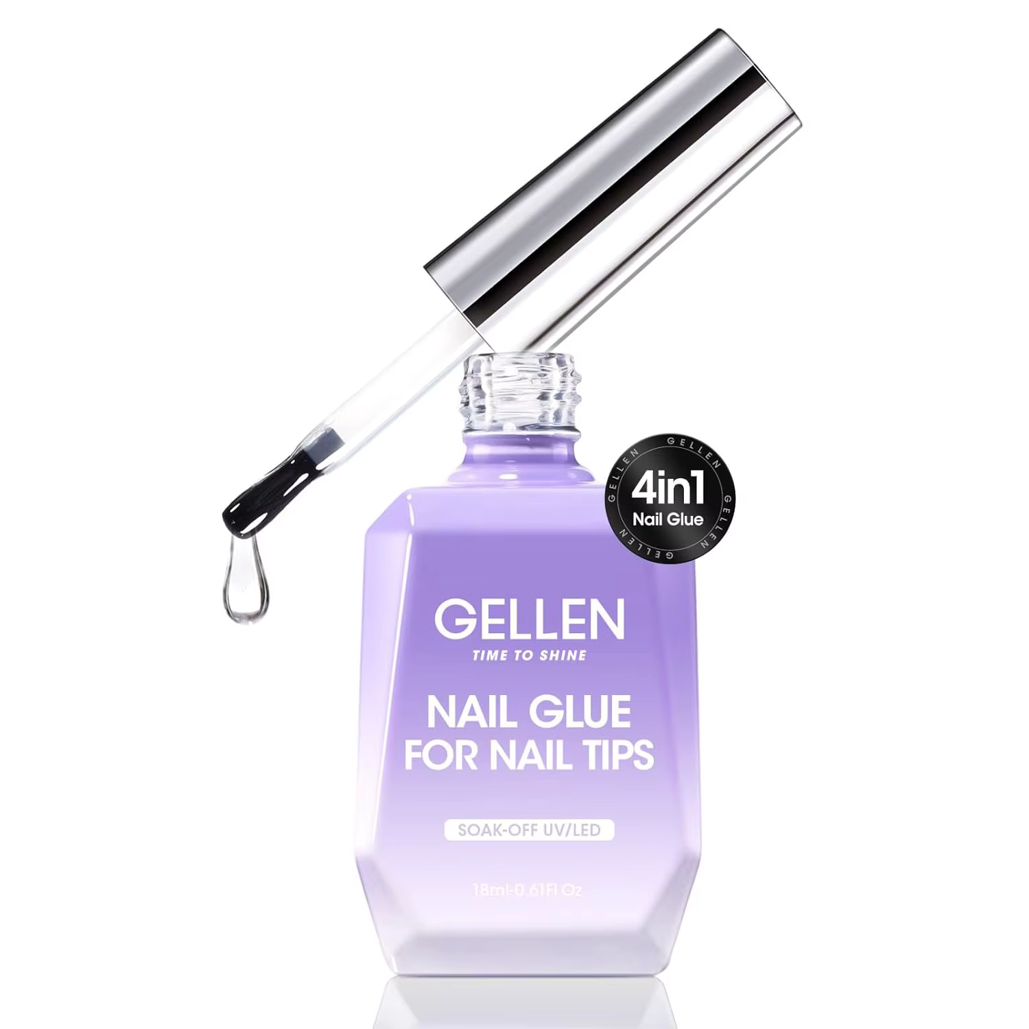 GELLEN Kit de Gel Professionnel pour Nail Art 18ml 4 Pièces Base Top Coat Transparent Renforçateur V