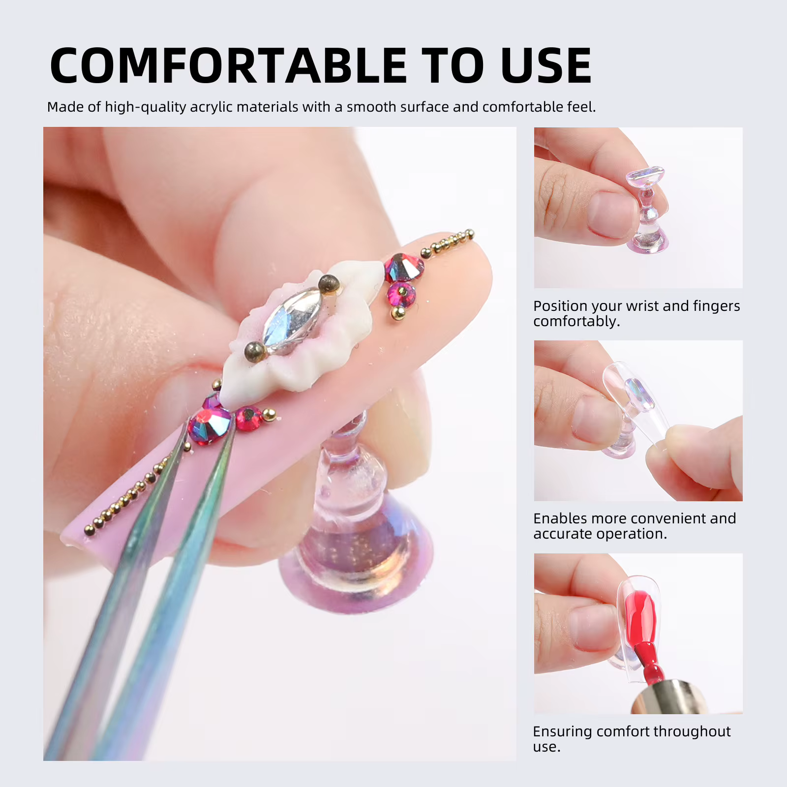 Présentoir magnétique de pointe d'ongle de fleur d'aurore de 1 pièce pour le manucure outil d'affich