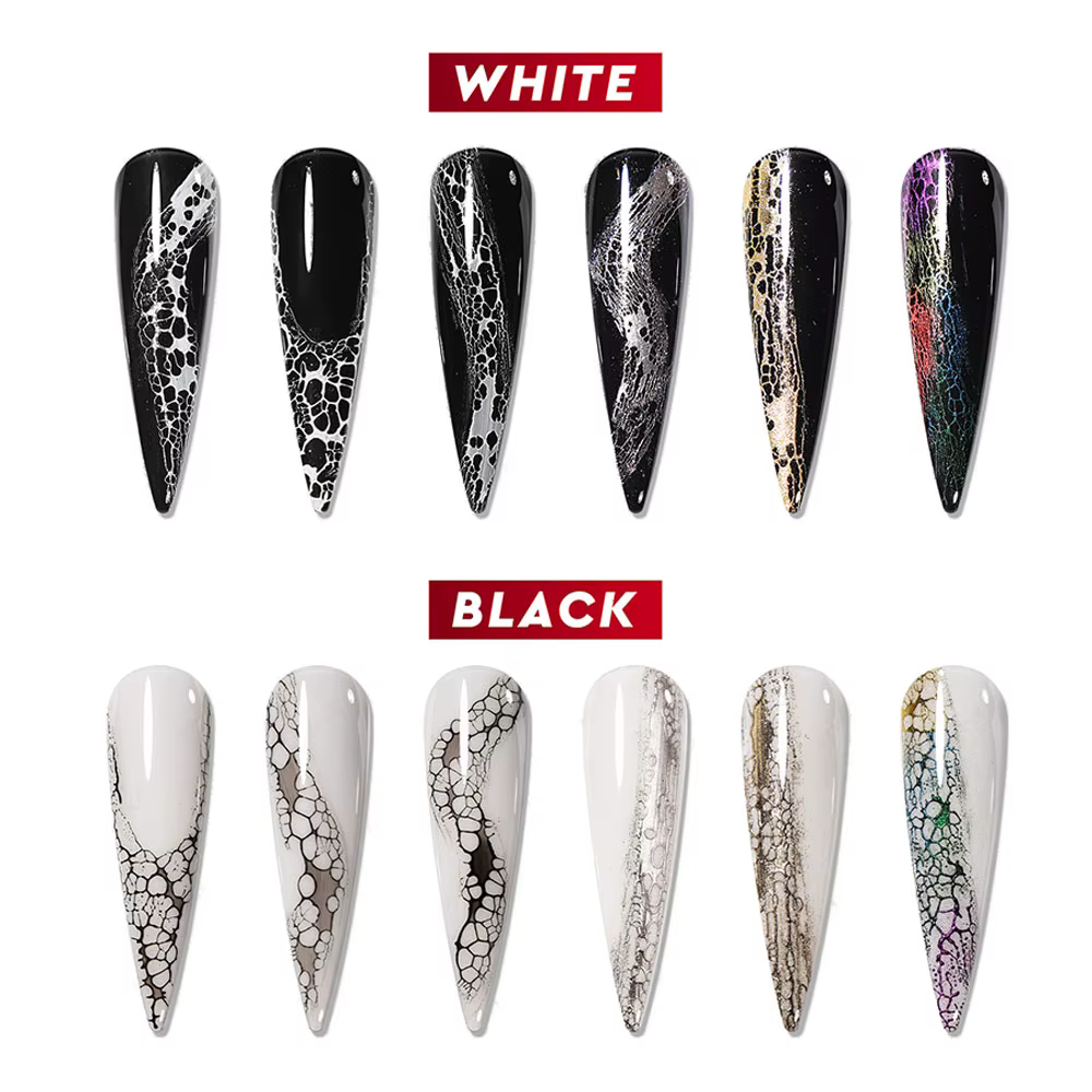 5ml professionnel noir blanc dentelle Gel vernis à ongles trou grille effet vague magique Gel vernis