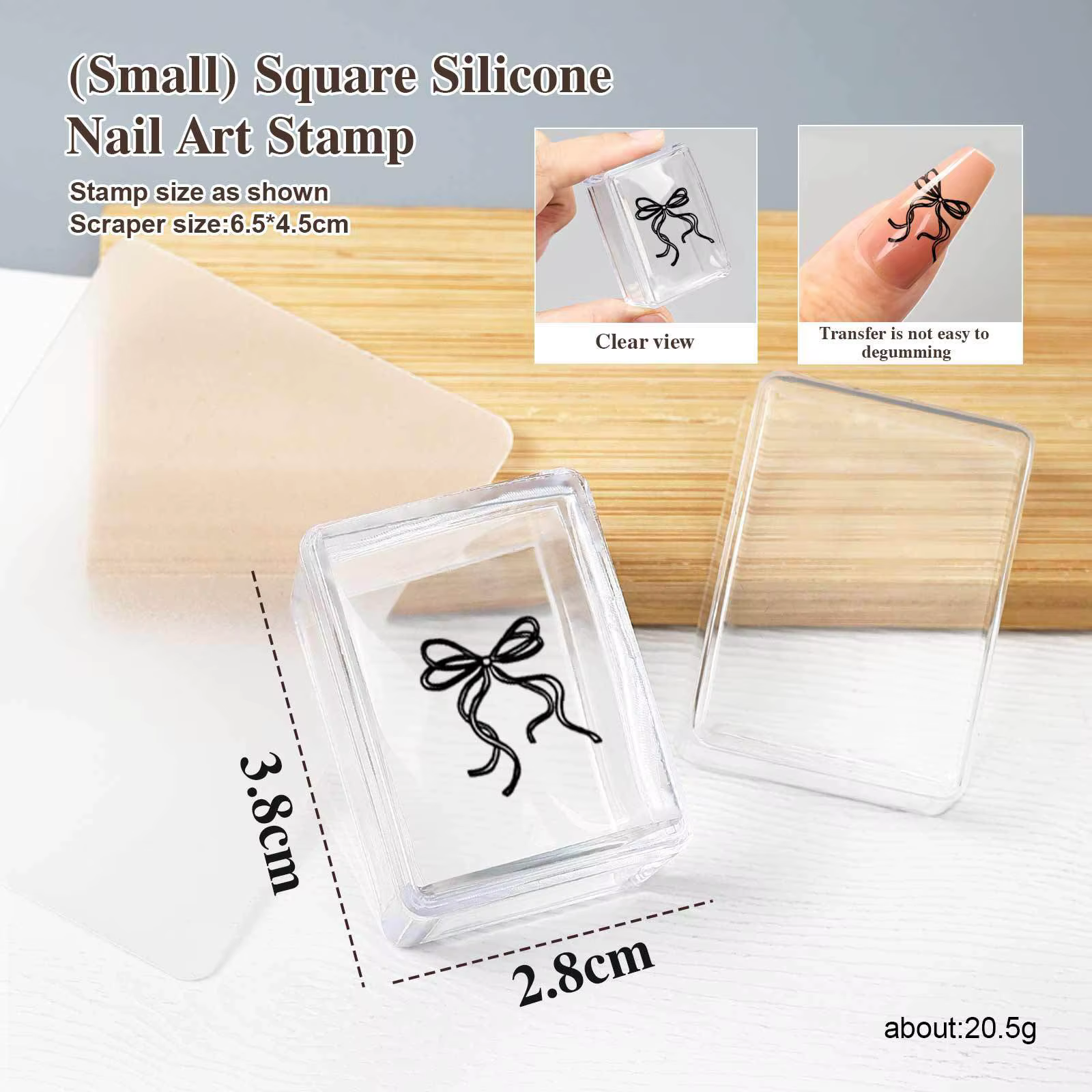Kit de Plaques d'Estampage Carrées pour Nail Art, Manucure Française, Pochoirs en Silicone Transpare