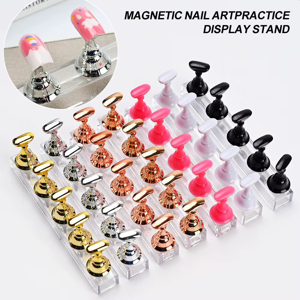 Support magnétique pour ongles à pression, 5 pièces, présentoir de faux ongles, support de pratique