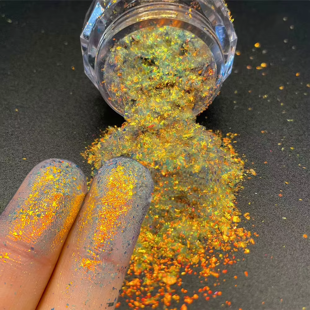 1 * ongles caméléon paillettes flocons multi-chromes holographiques poudre à ongles irisé vernis à o