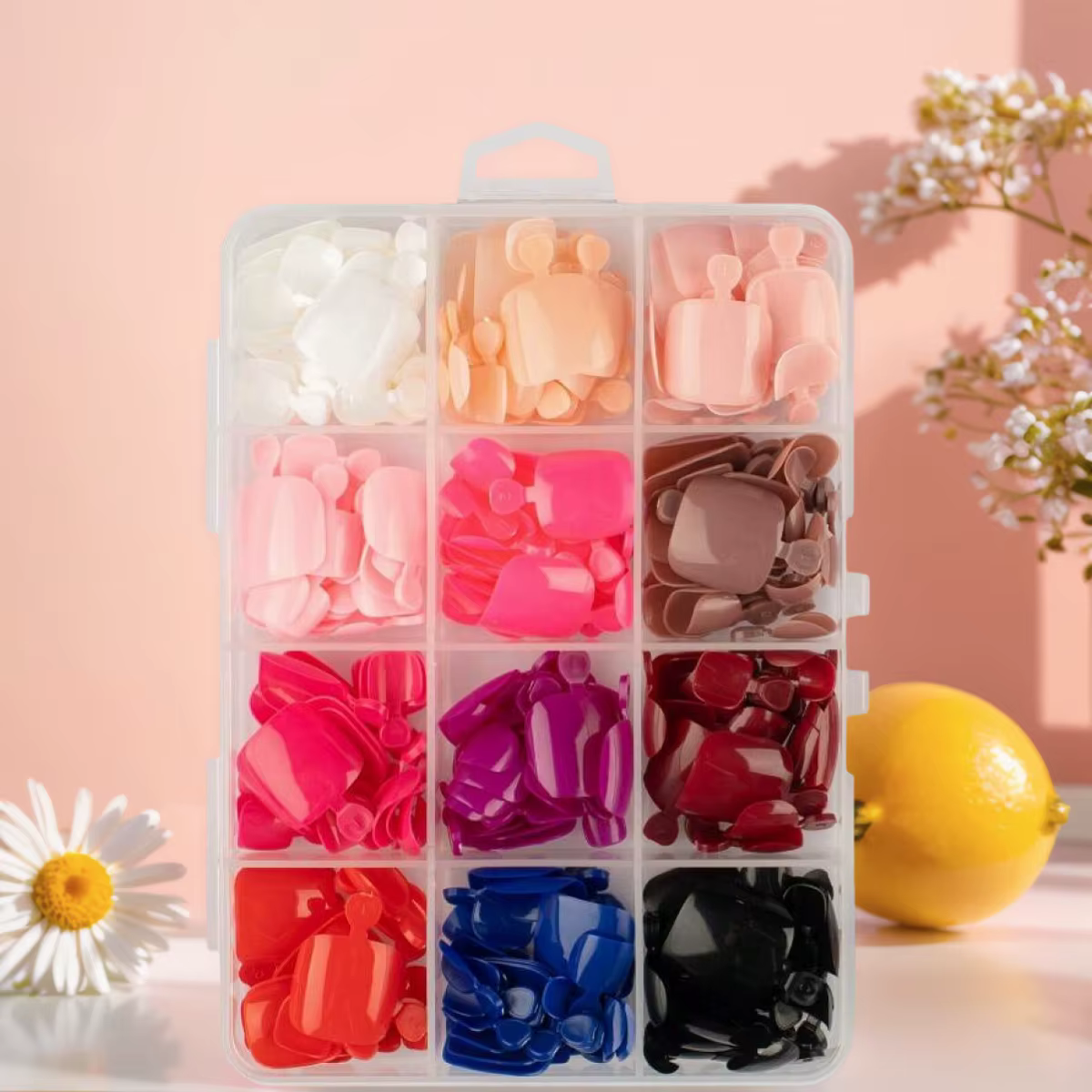 96/288 pièces couleur unie presse sur les ongles courts carrés couverture complète faux ongles d'ort