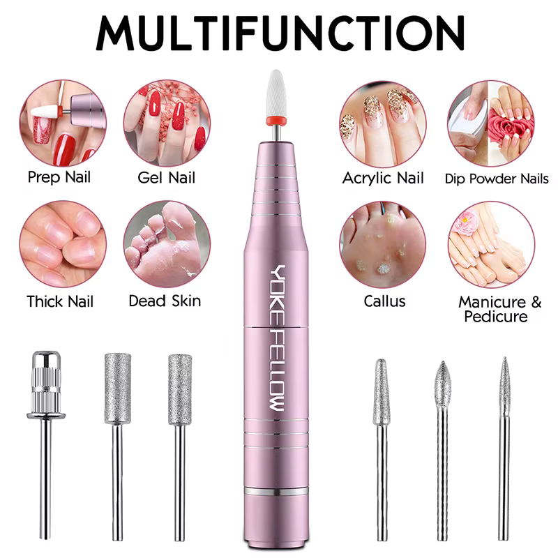 Perceuse à ongles USB 30000 tr/min pour vernis à ongles acrylique fraisage lissage callosités Machin