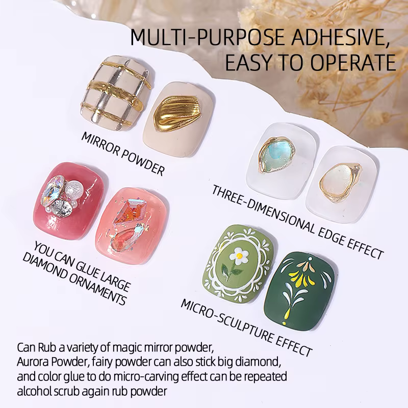 Gel de modélisation de vernis à ongles semi-solide, poudre de miroir magique, modèle 3D, colle à ong