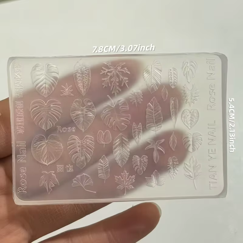 Moule d'art d'ongle sur le thème de la forêt tropicale avec moule en Silicone Transparent de concept