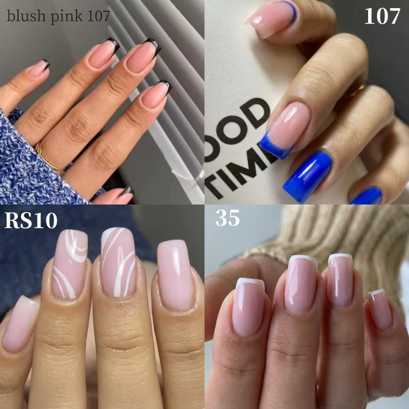 MSHARE Gel de Base en caoutchouc rose laiteux Camouflage couleur manteau tremper les ongles Gels ver