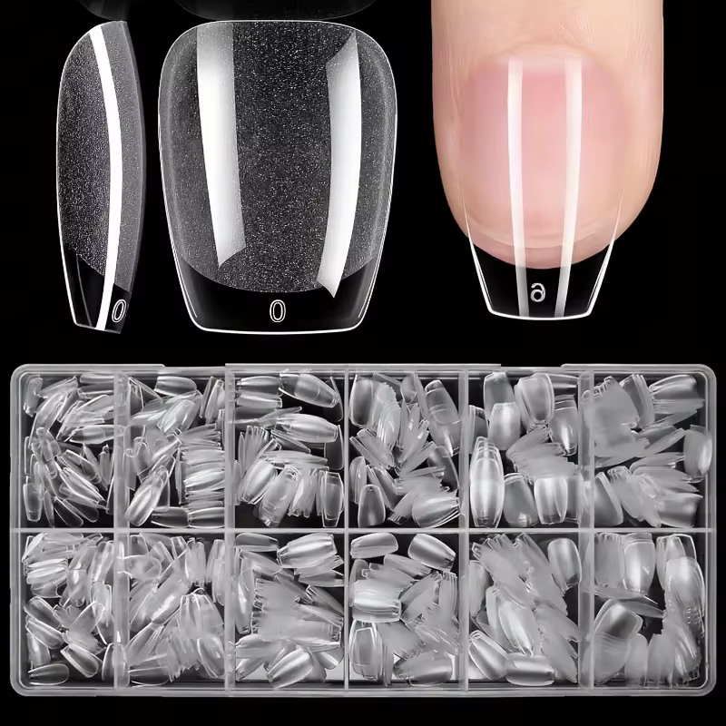 600 patchs pour ongles moyens en forme d'amande, patchs pour ongles en gel Amande X, faux ongles tra
