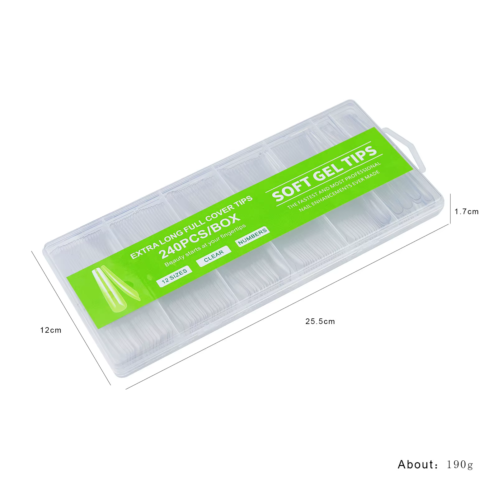240 pièces/boîte coffins transparents avec faux autocollants pour ongles en denim extra-long pour po