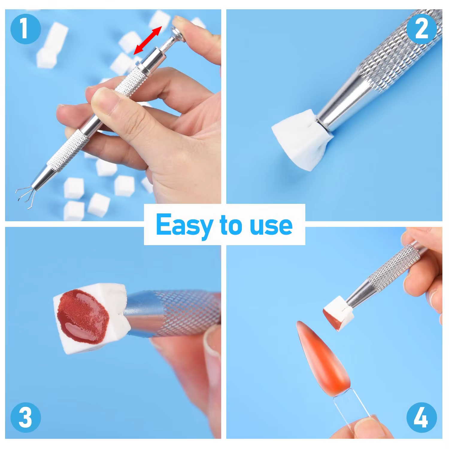 Éponges à Ongles Souples de 1cm pour Ombre N64.Brosse avec 2 Stylos de Grattage, Dégradé et Manucure