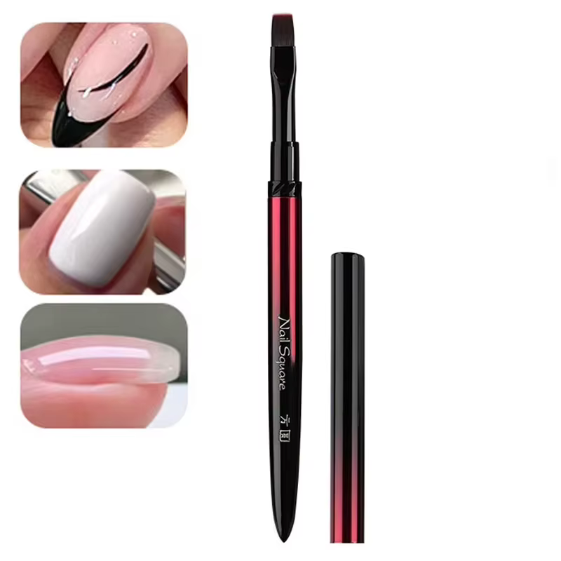 Brosse pour Nail Art, manche en métal, photothérapie, acrylique, Gel UV, Extension des ongles, const