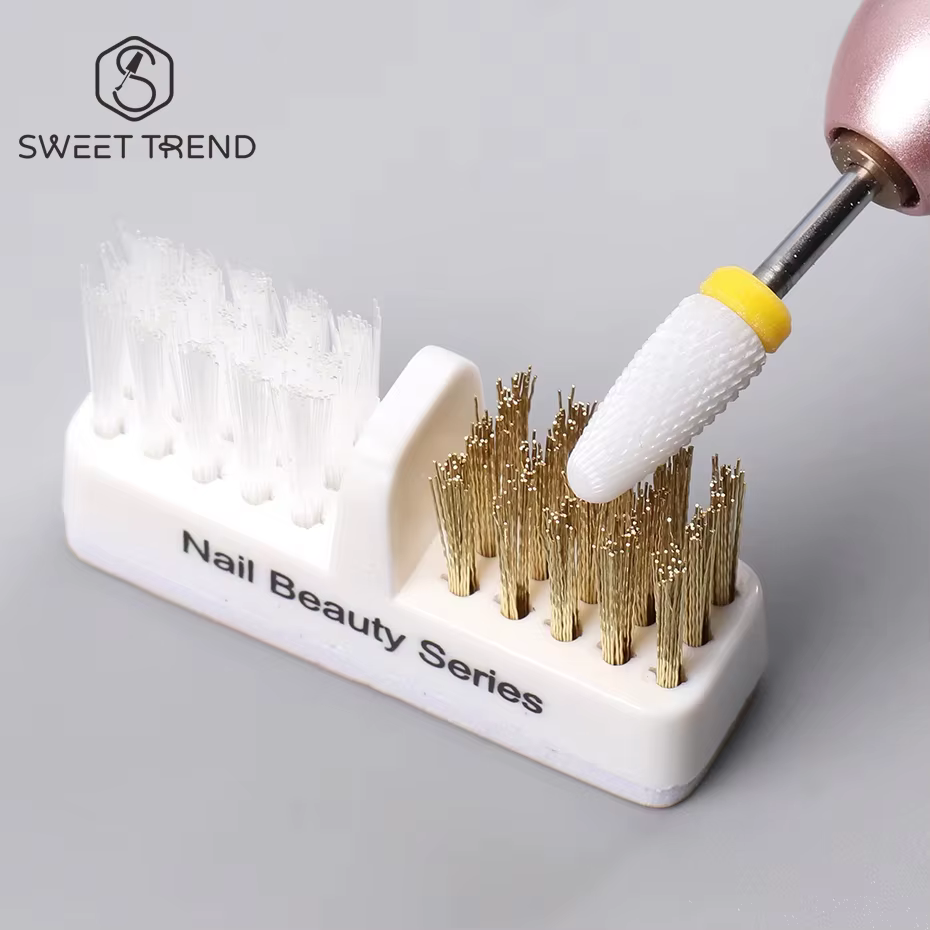 Tête de meulage électrique pour ongles, brosse de nettoyage, forets de manucure portables, nettoyant