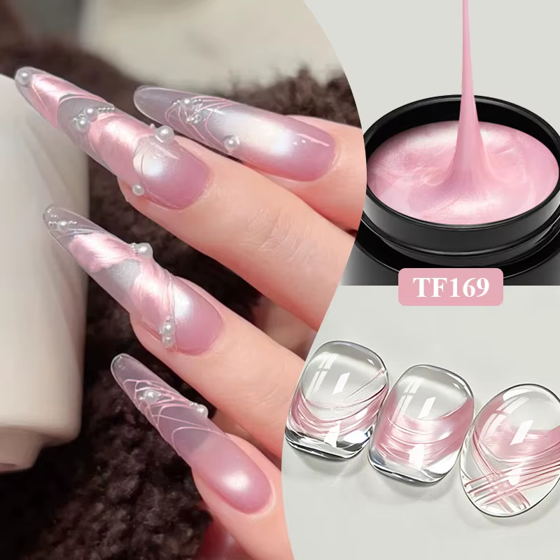 Vernis à ongles créatif effet gel 8ml pour manucure, gel UV pour peinture perlée et filée, fournitur