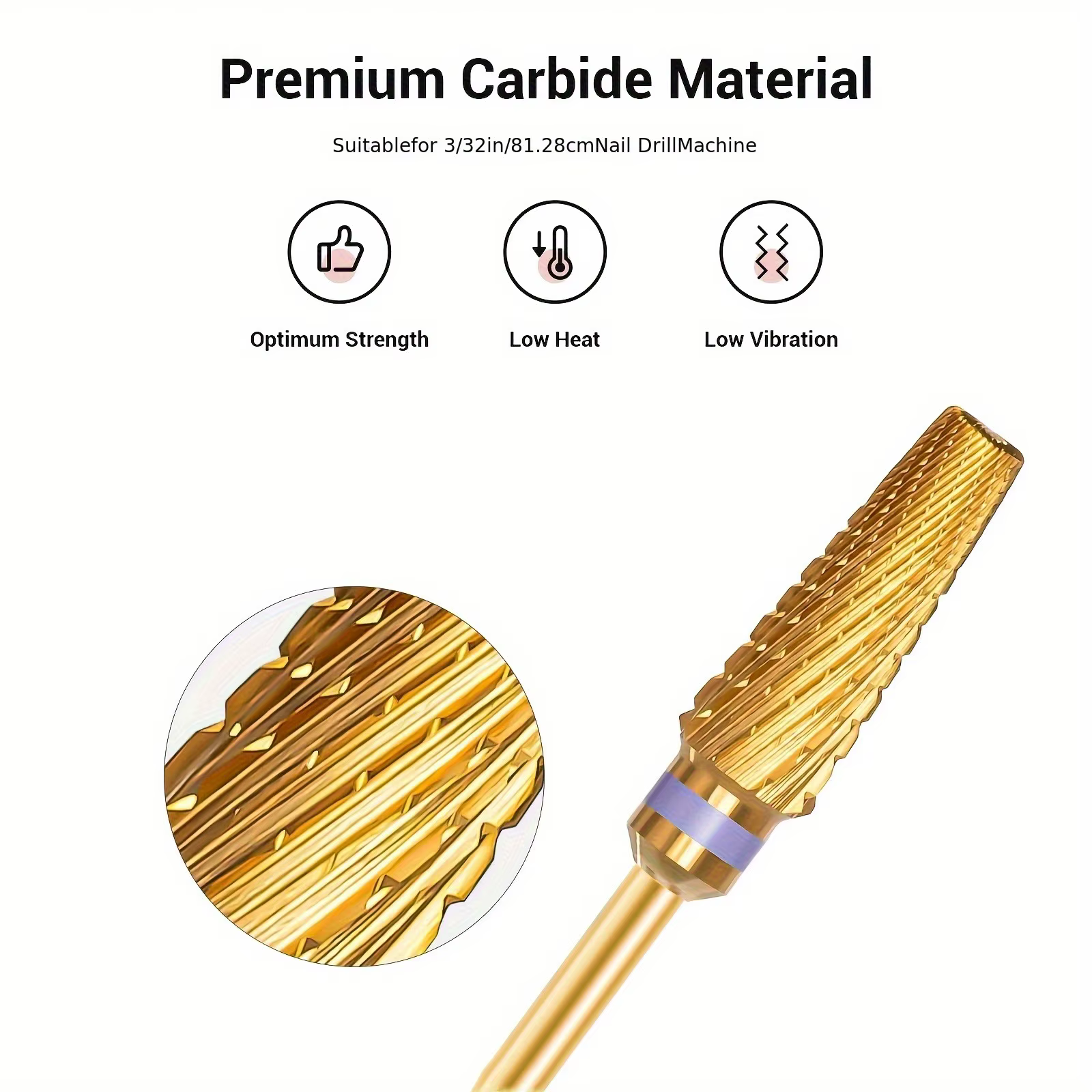 Foret à ongles professionnel 5 en 1, Version carbure multifonctionnelle de taille mixte, adapté à la