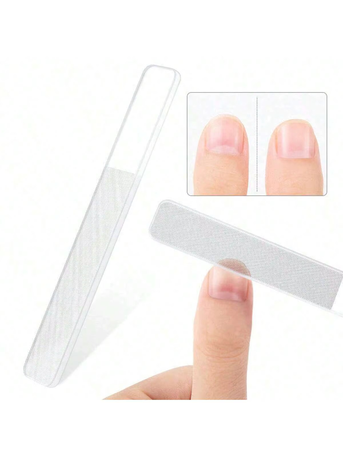 Limes à ongles en verre Nano, 3 pièces, ponçage professionnel, polissage, lime à ongles transparente