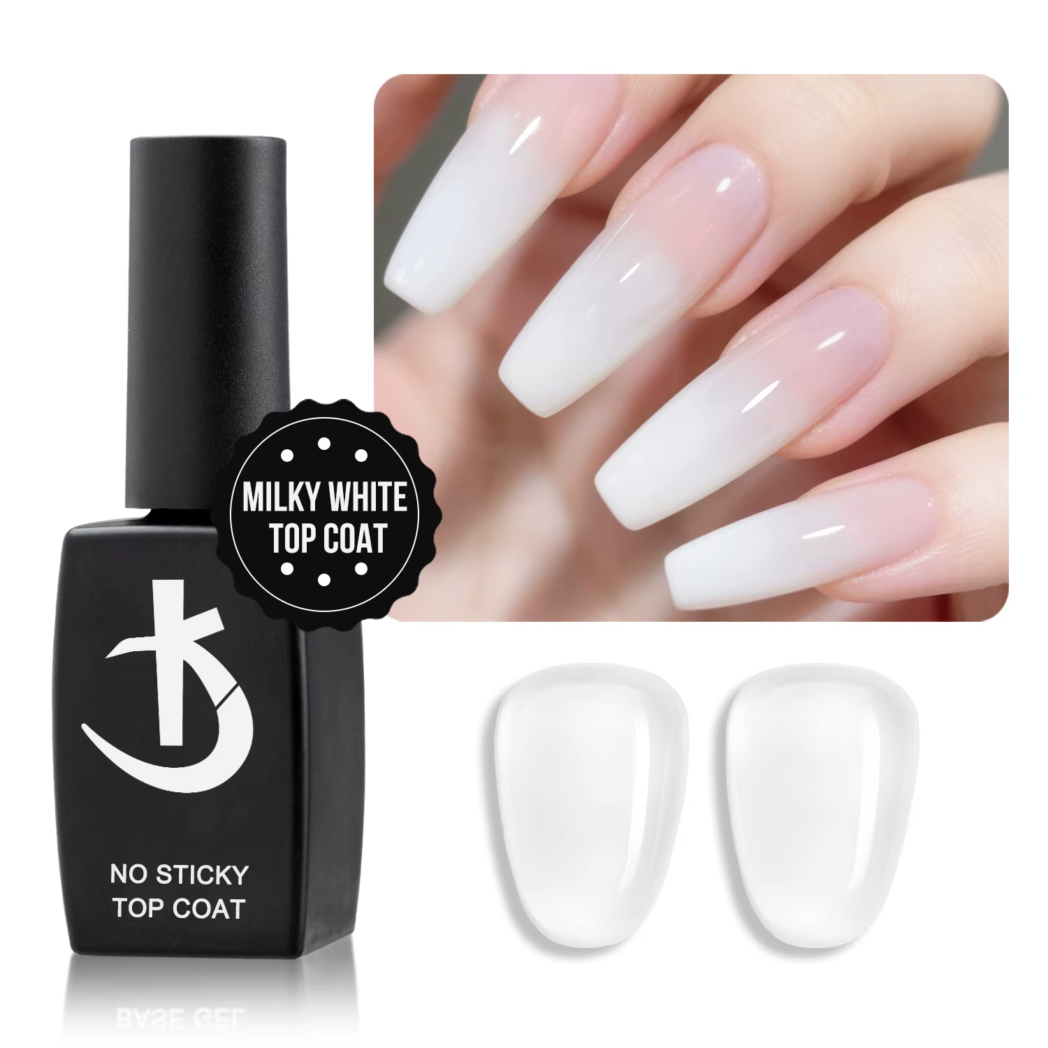 KODI JYJ blanc laiteux sans lingette vernis à ongles Gel 2 en 1 haute brillance gelée couleurs couch