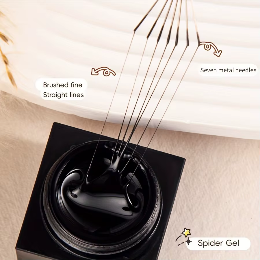 Professionnel 7 broches rayure Nail Art Liner brosse 3D pointe Ultra-mince ligne dessin stylo UV Gel