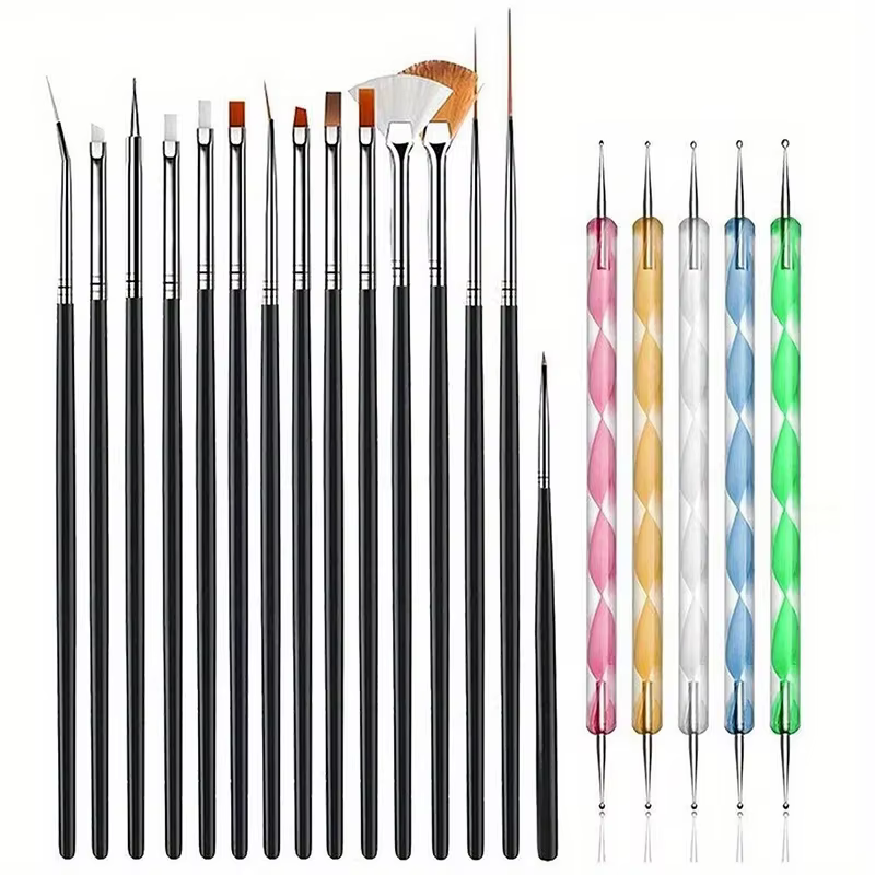 Ensemble de pinceaux pour manucure, accessoires pour l'art des ongles, kits d'outils, fournitures po