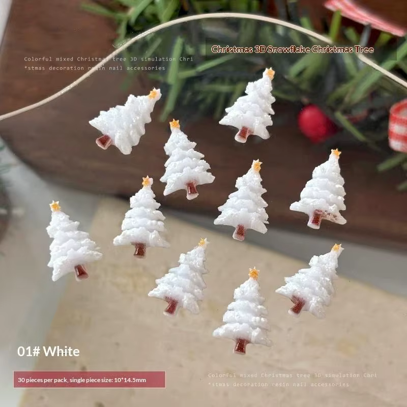 30 pièces, décorations pour ongles sur le thème de l’arbre de Noël, adorables paillettes, mini ornem
