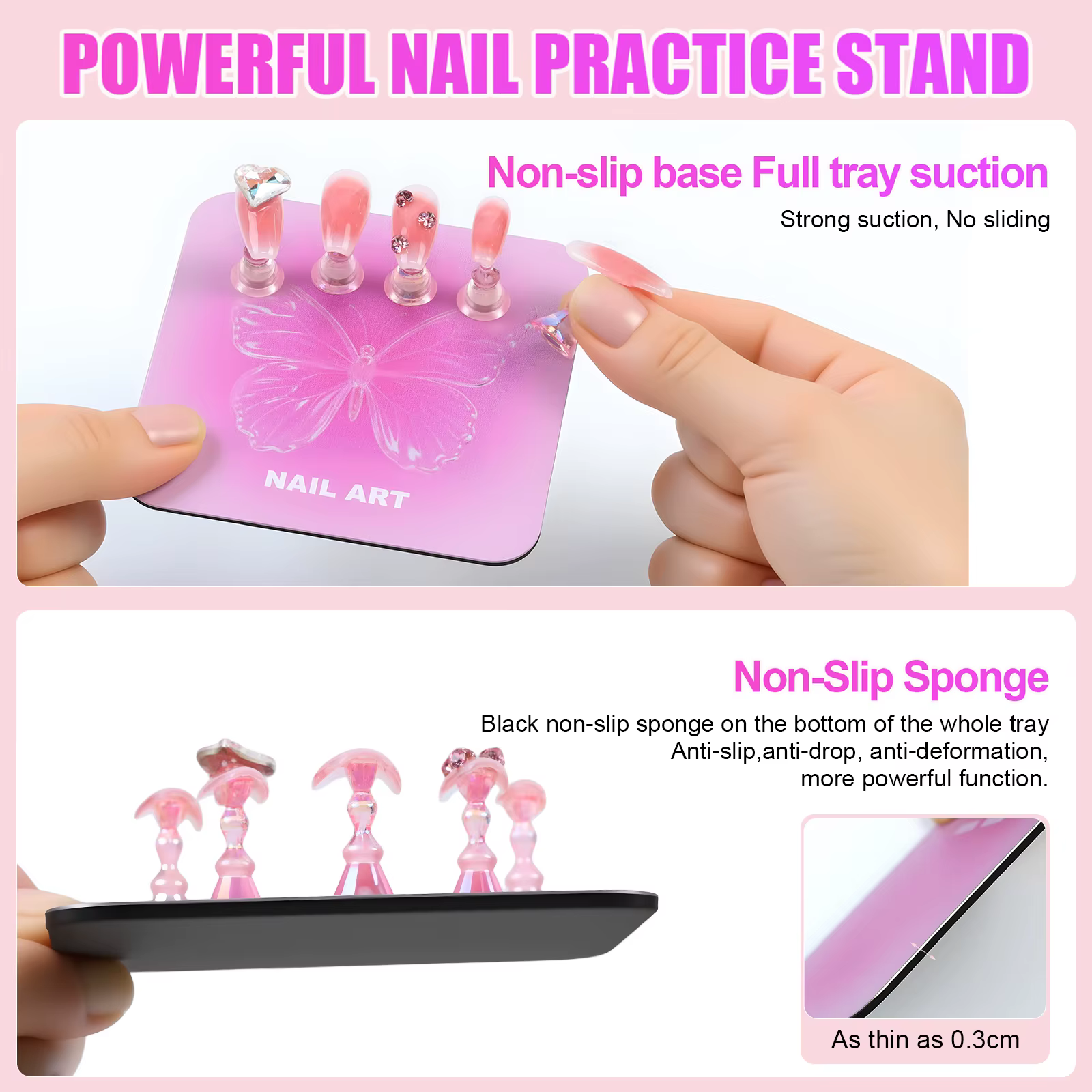 Support à ongles pour peinture des ongles, support à ongles en forme de cœur pour presse/affichage e