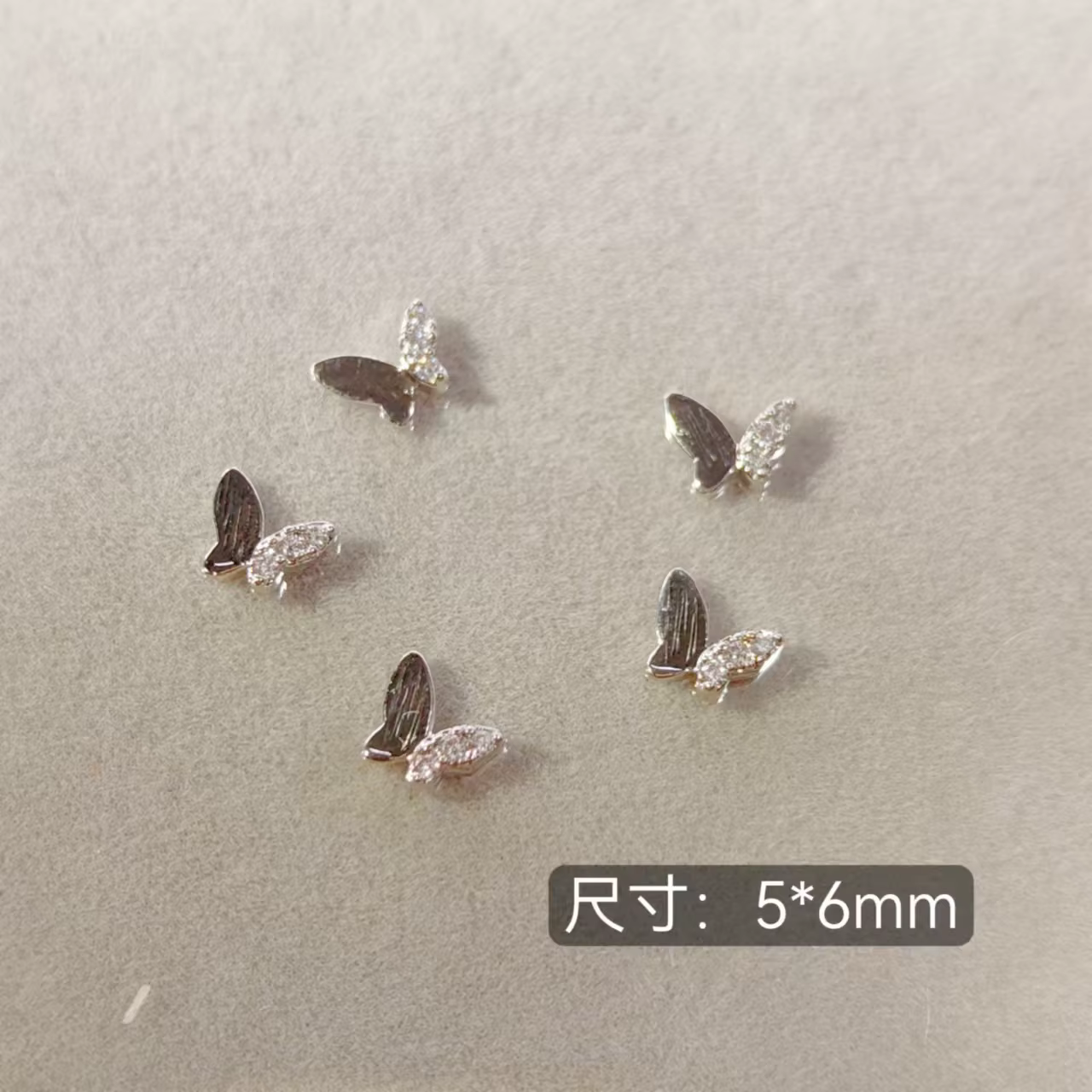 Nail Art Super Flash Zircon Bow Argent Petit Papillon Décorations pour Ongles