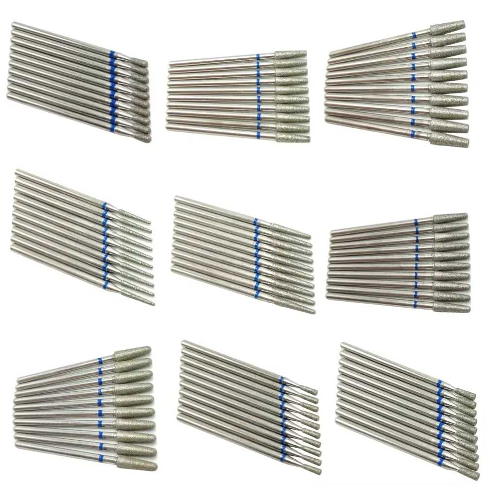 10 pièces ensemble diamant foret à ongles rotatif fraises électriques pour pédicure manucure fichier