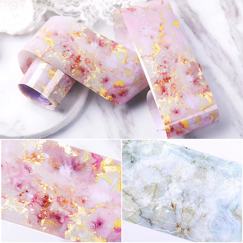 nail art stickers ongle nails art accesoires manucure Autocollants pour ongles motif marbre, feuille