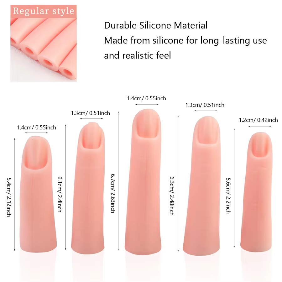 Ensemble de pratique de Nail Art en Silicone, 5 pièces, pointes de doigts pour l'entraînement à l'ex