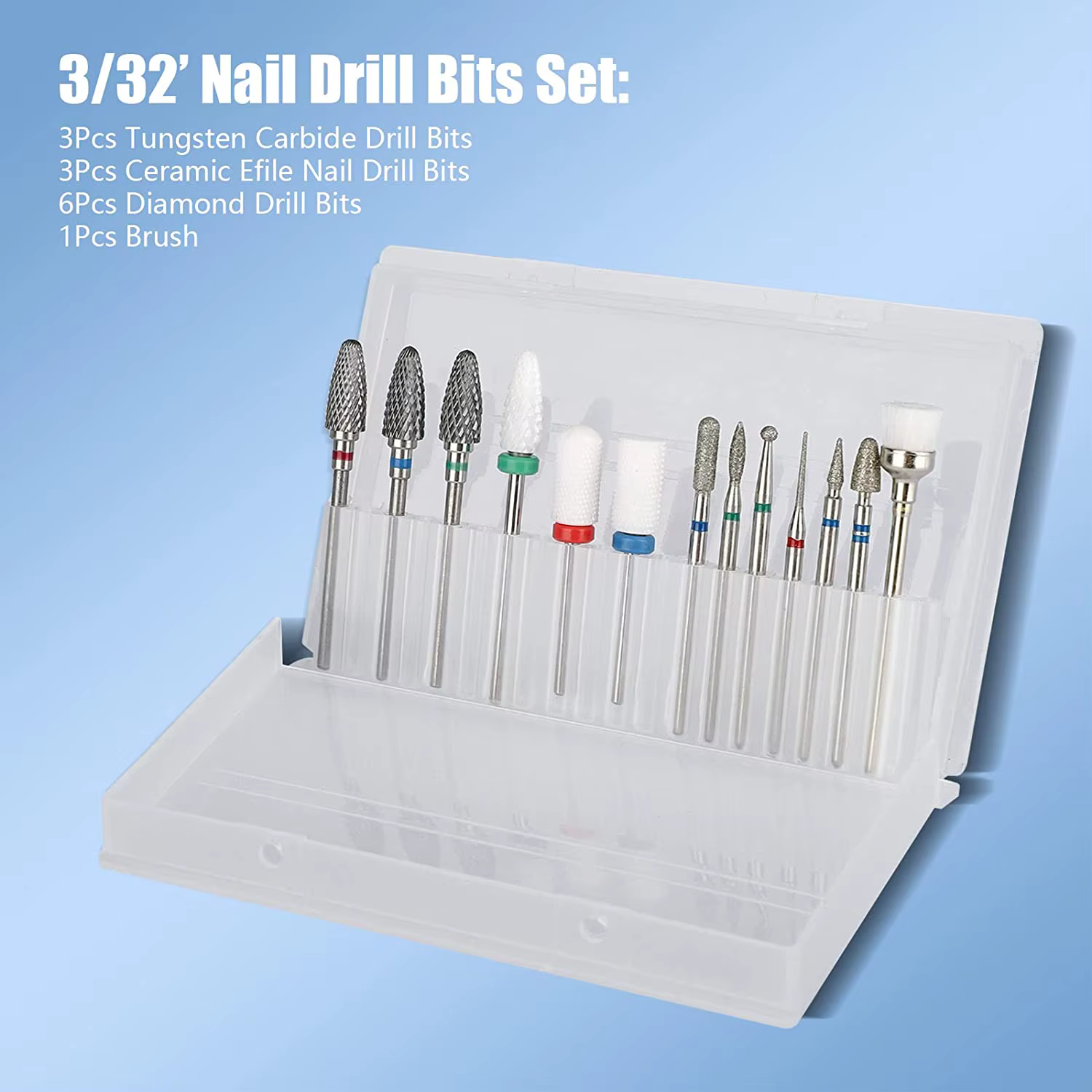 Ensemble de fraises à tête de vernis à ongles, 13 pièces, utilisé pour la beauté des ongles, ébavura