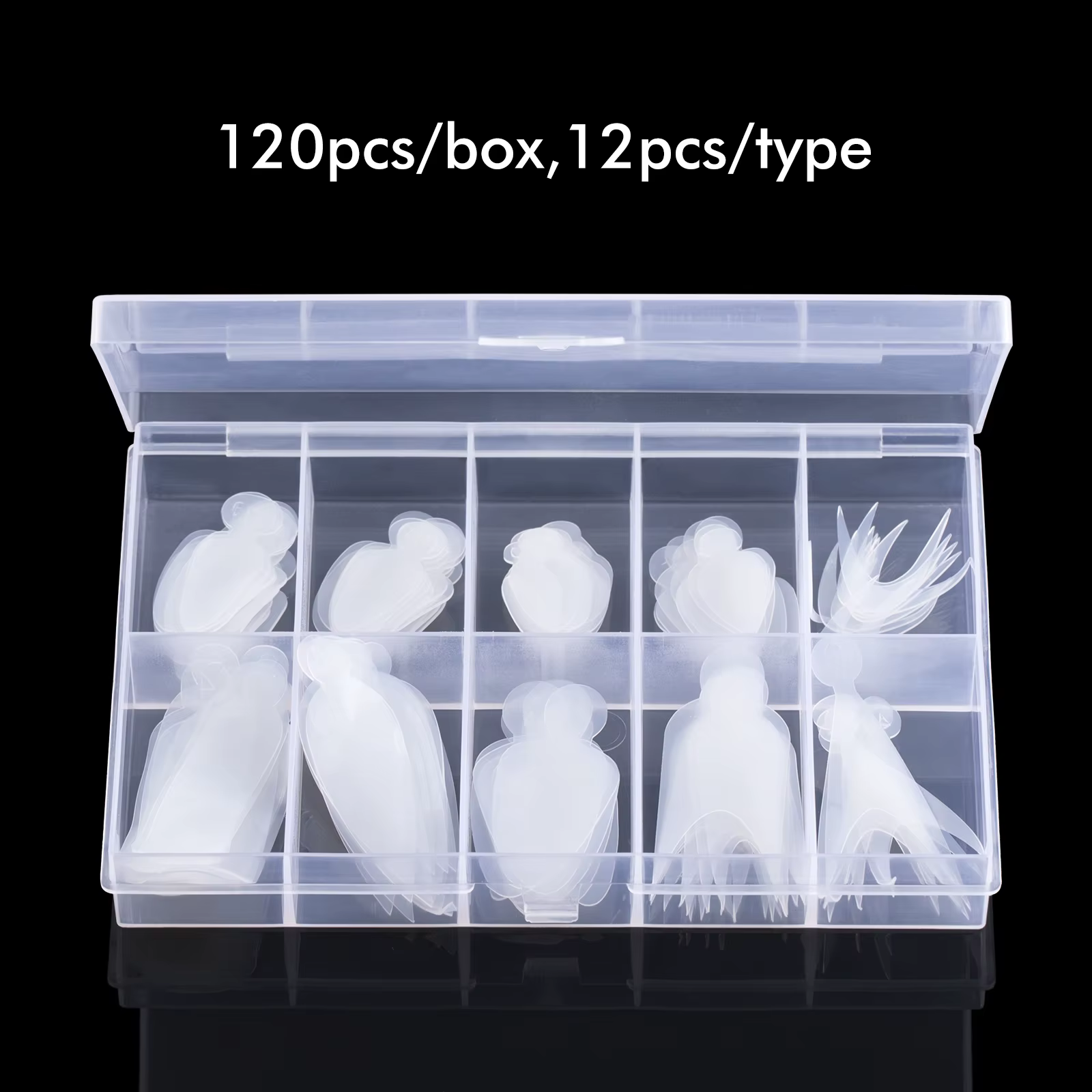 TP 60/120 pièces moule en Silicone pour ongles français réutilisable pour système Duet ongles double