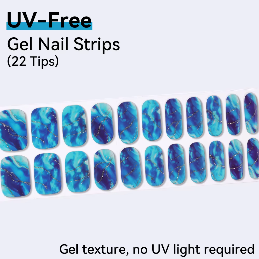 Bandes pour ongles en Gel sans UV, 22 pointes, autocollants pour ongles en Gel auto-adhésifs, décora
