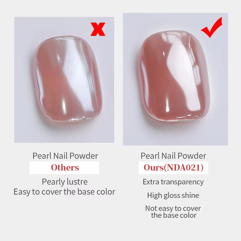 NICOLE DIARY – poudre à ongles en perles blanches brillantes, placage au clair de lune, Pigments eff