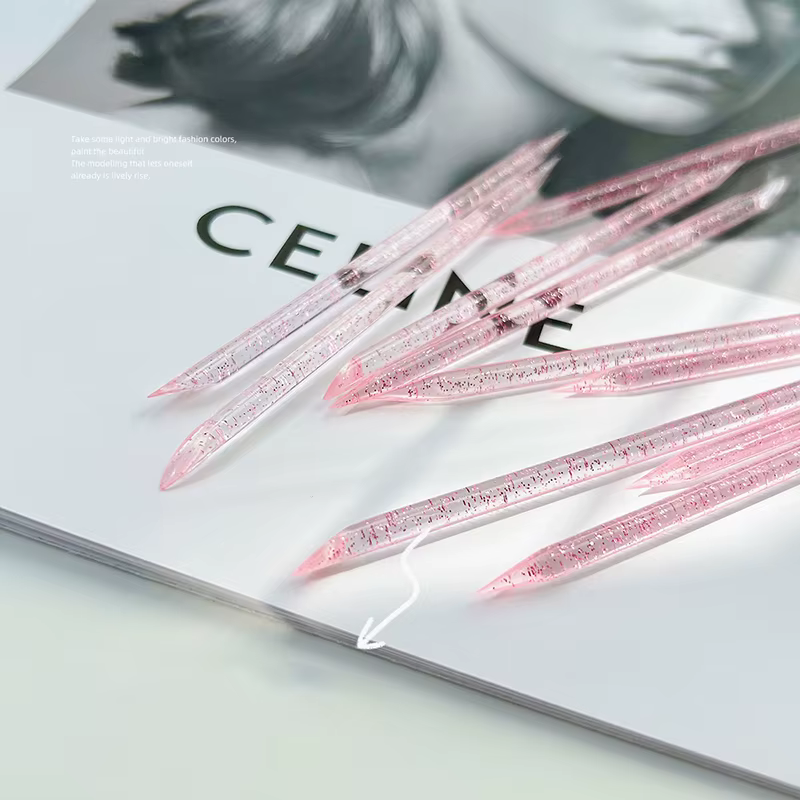 Bâton de paillettes en cristal réutilisable, Double extrémité, outil de retrait de cuticules, stylo