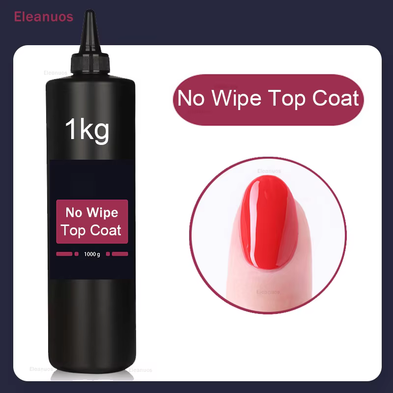 Eleanuos vente en gros 1 kg sans lingette couche de finition Super qualité tremper UV LED Base en ca