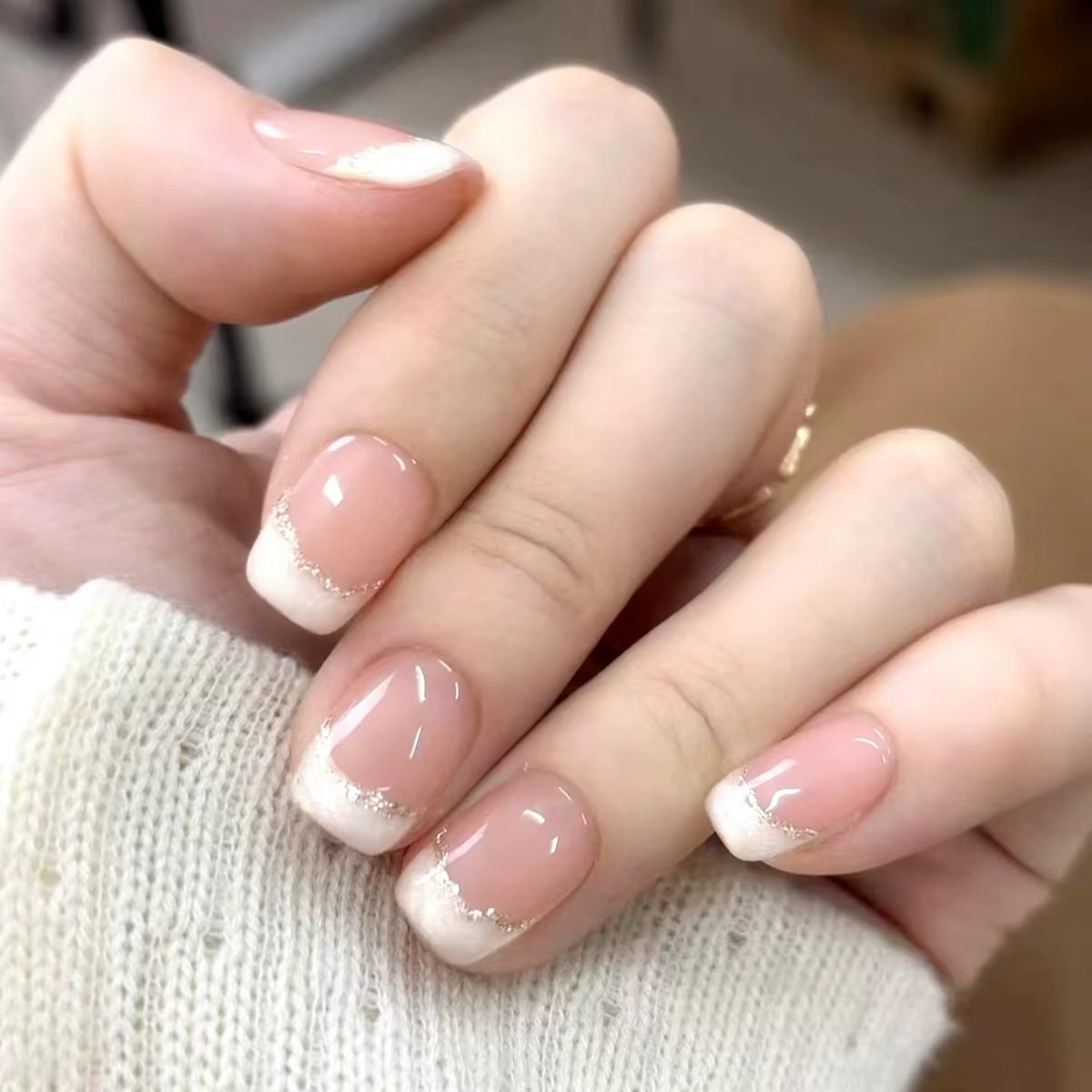 Faux ongles carrés courts avec colle, 24 pièces, faux ongles français de Ballet, portables, bord à p