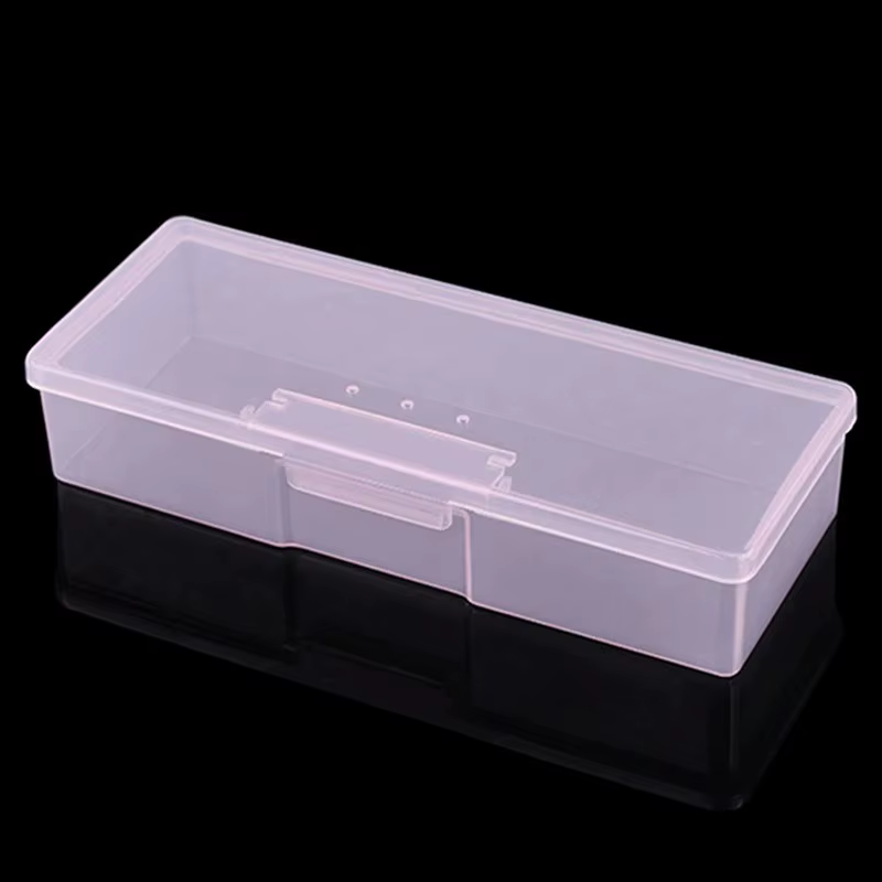 Boîte de rangement pour accessoires de nail art, organisateur transparent en plastique cubique, étui