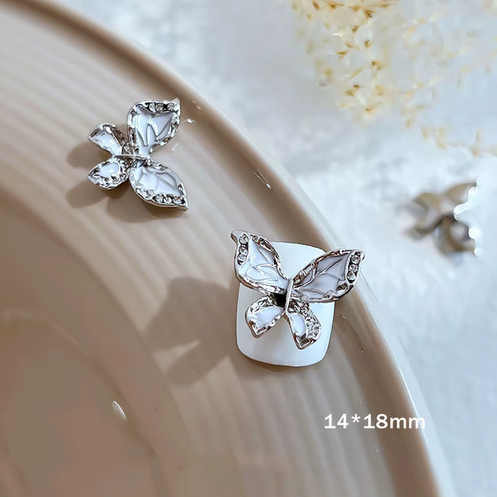 Chic Niche feuille veine papillon Design ongles alliage Allure glamour Vampire rouge noir papillon b