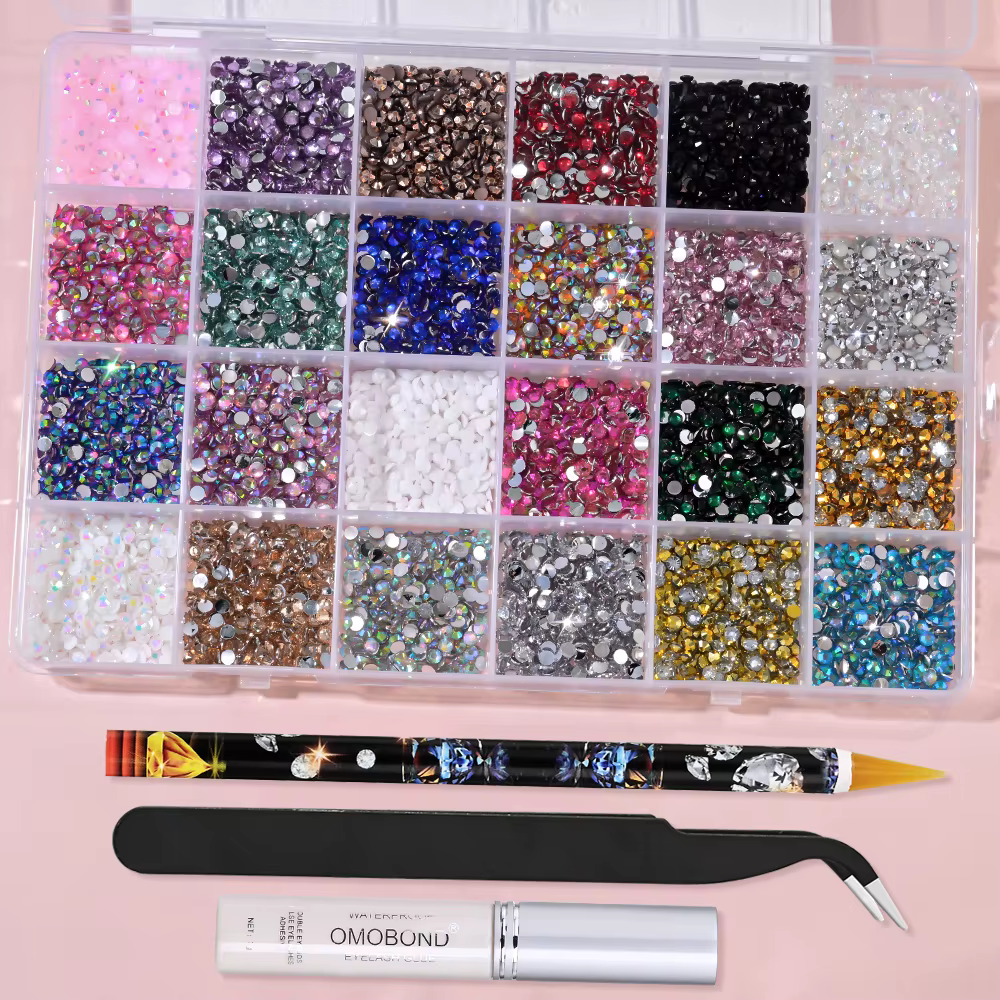 3500 pièces SS10 résine ronde Flatback paillettes strass coloré 3D décor d'ongle bricolage artisanat