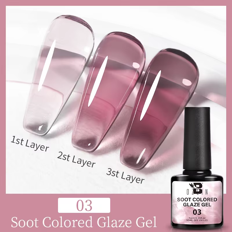 BOZLIN 7.5ml Gelée Nude Rouge Lacté Couleur Sang Gel Français Transparent Manucure Semi-Permanente S