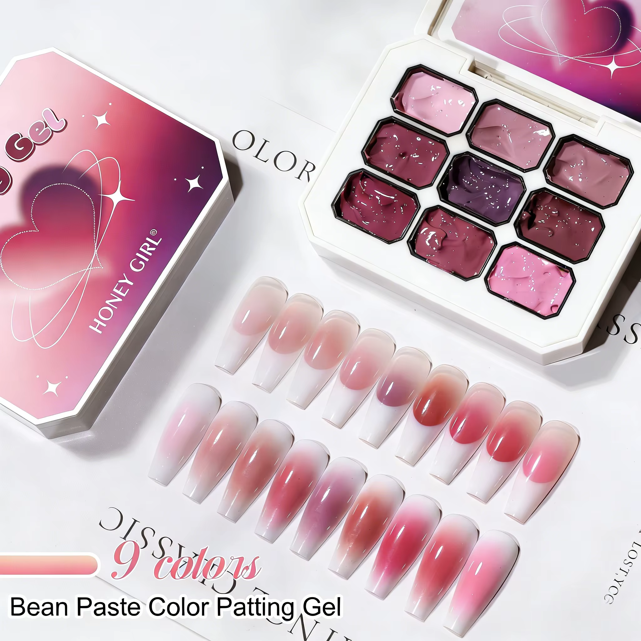 Vernis à ongles gel 9 couleurs, gel de peinture rose pâle, vernis à ongles semi-solide très pigmenté