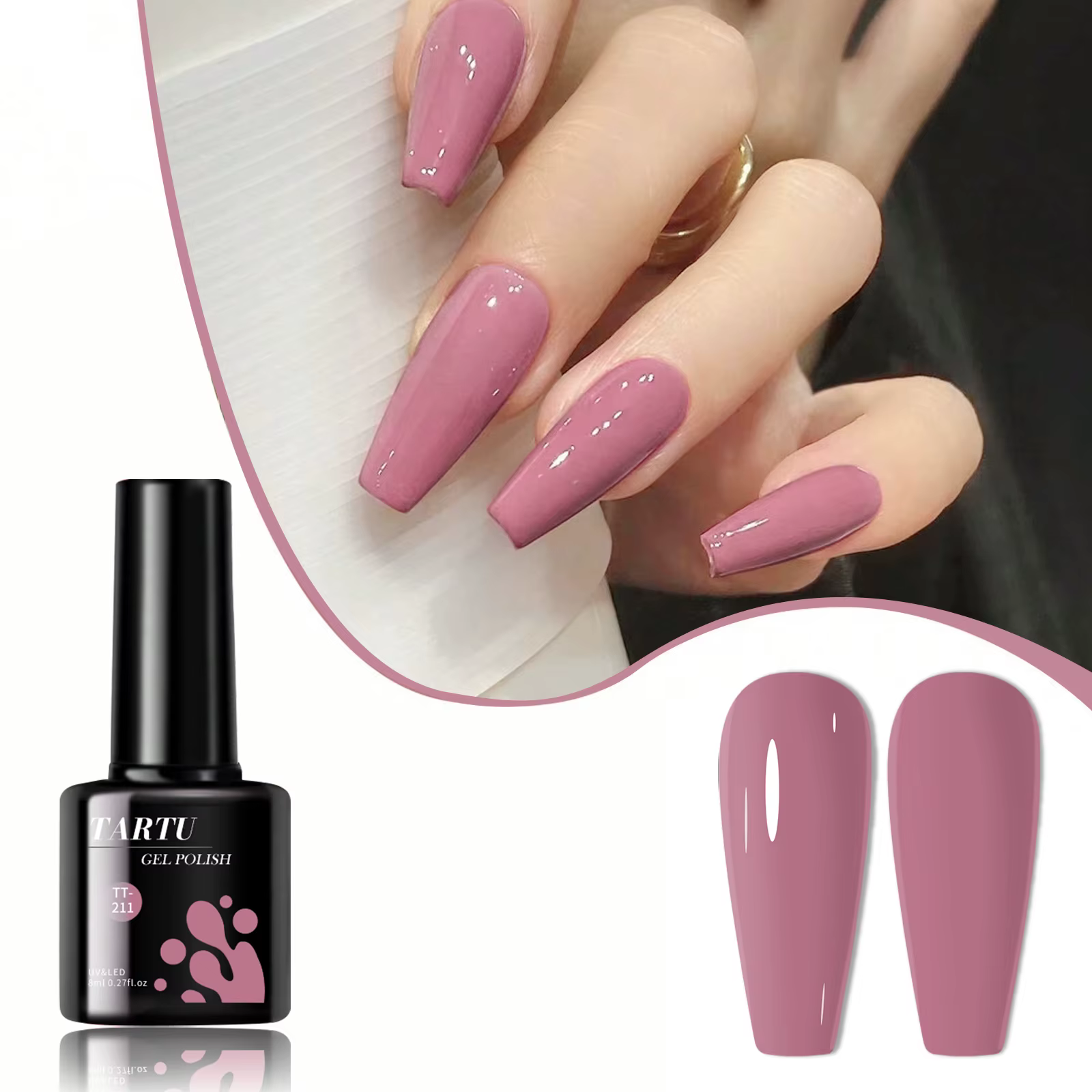 TARTU 8ml Gel Vernis à ongles Rose Rose rouge gris bordeaux ongles Art tremper UV/LED manucure Beaut