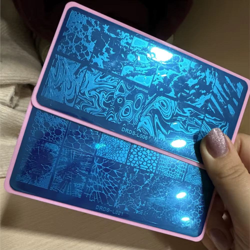 Plaques d'estampage pour ongles 12x6cm, modèle d'estampage pour Nail Art à rayures en marbre françai