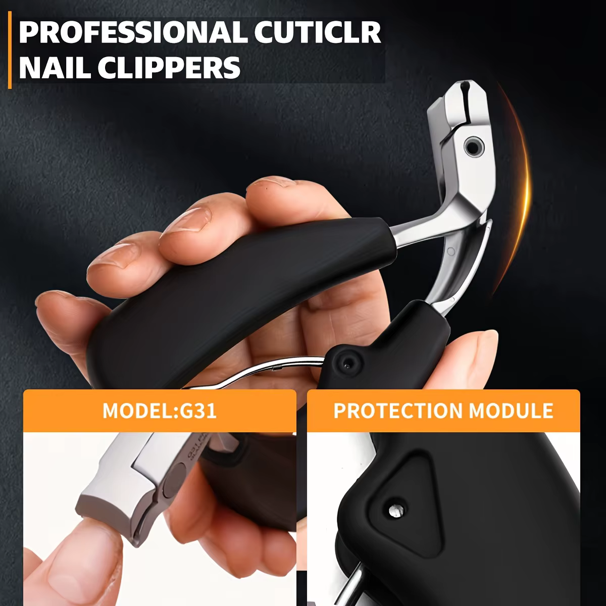 Coupe-ongles concave en acier inoxydable de qualité professionnelle pour ongles épais et ongles inca