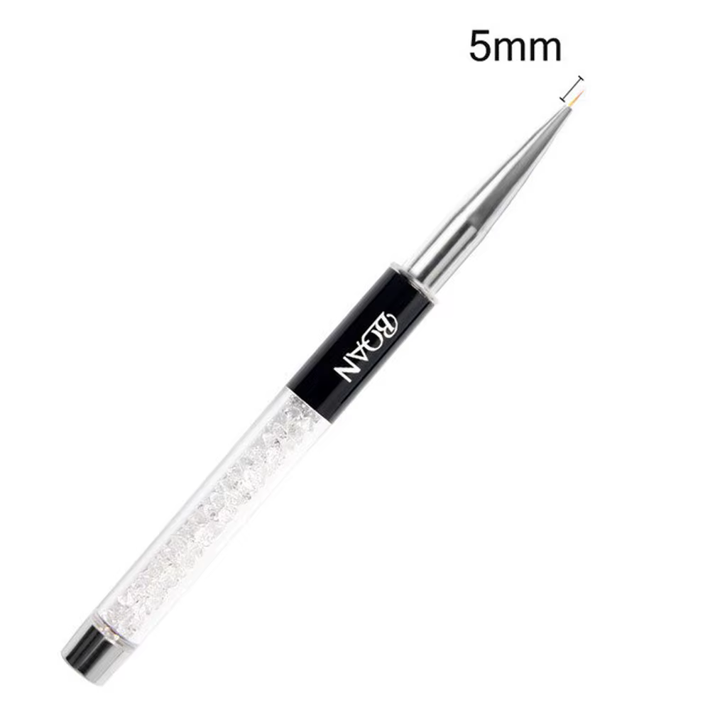 BQAN-Brosse à ongles avec manche en cristal, 5/7/9/11mm