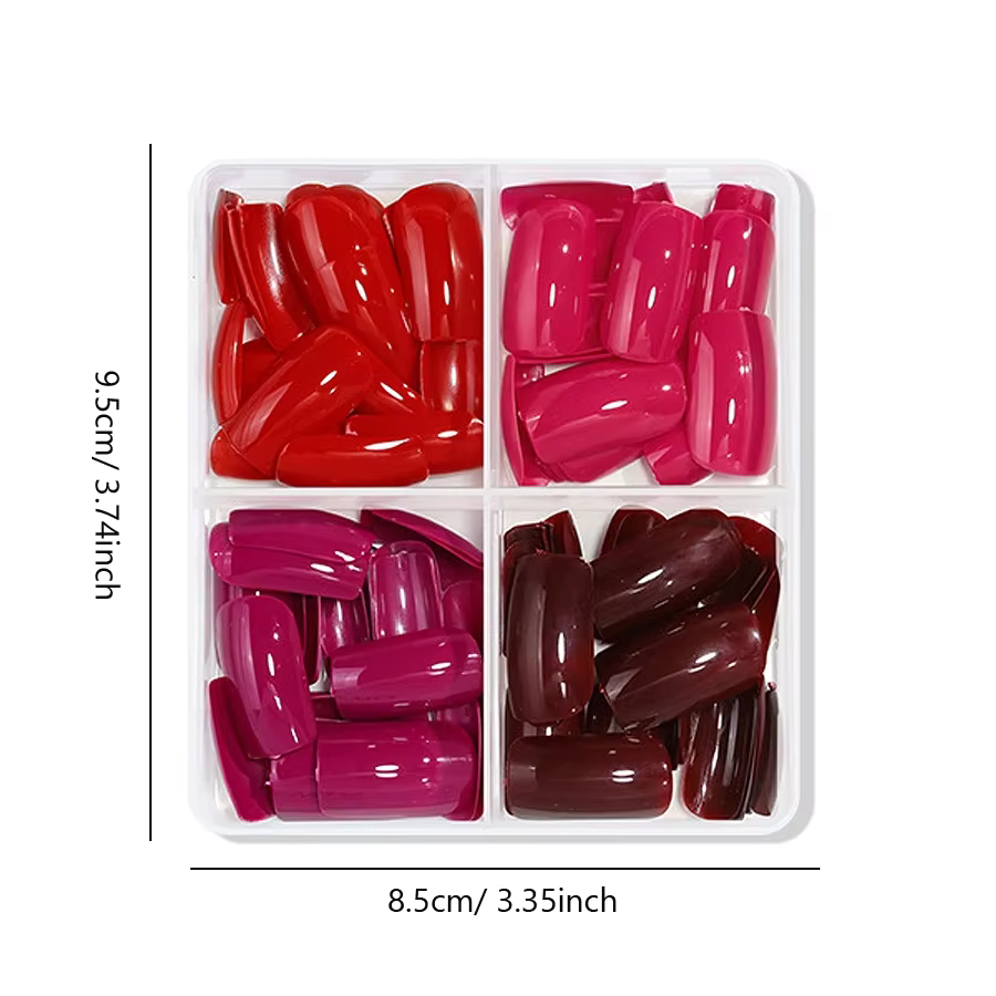 96 pièces presse sur ongles courts, faux ongles de couleur unie brillante, ongles artificiels à couv